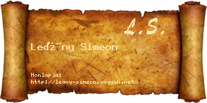 Leány Simeon névjegykártya